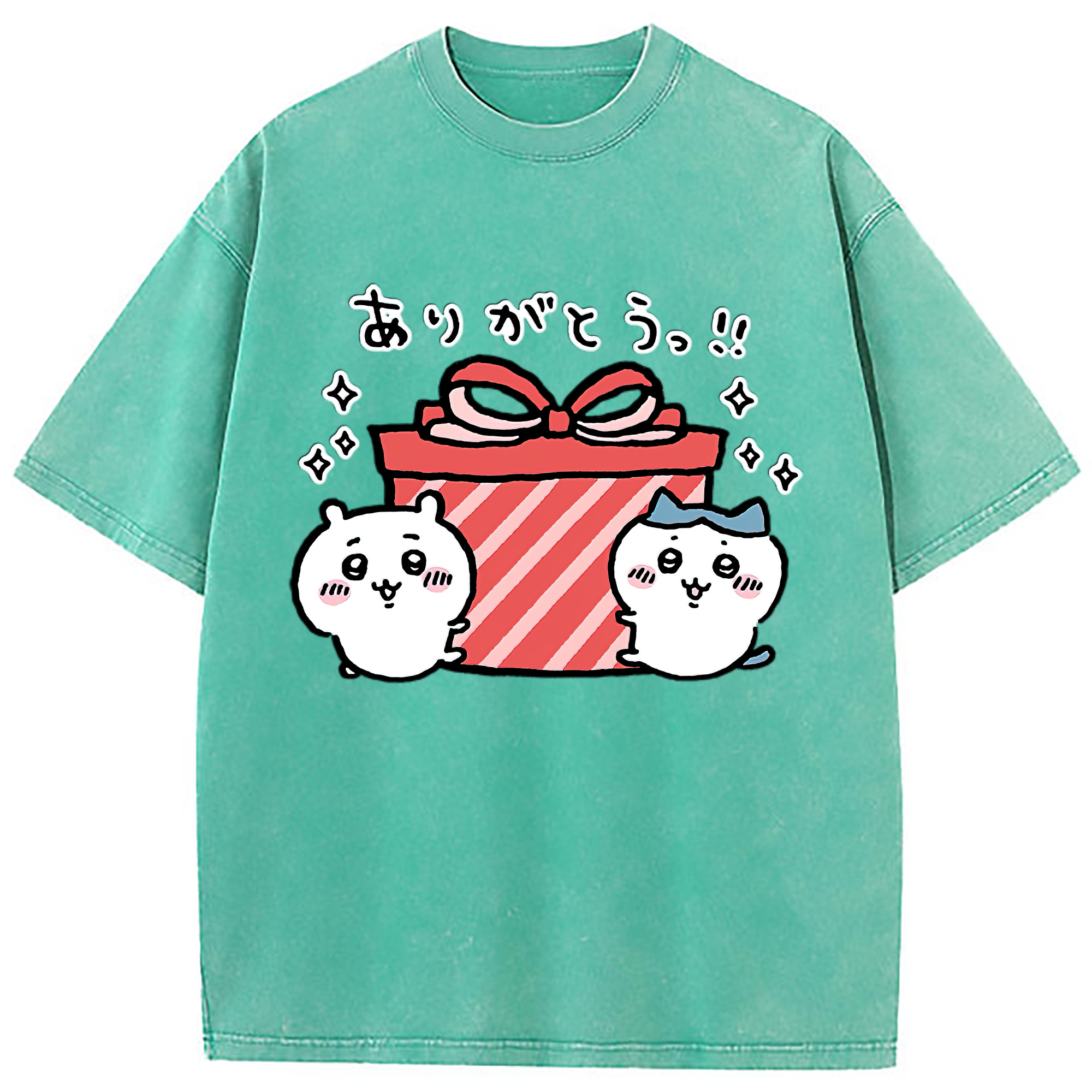 （画像用） ちいかわ ハチワレ Chii-kawa hachiware 綿100% ヴィンテージ風 半袖Tシャツ（フロントプリント）
